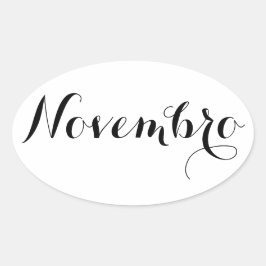 エスペラント月スタンプ – 11月（11月） 楕円形シール