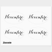 エスペラント月スタンプ – 11月（11月） 楕円形シール (シート)