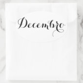 エスペラント月スタンプ – 12月（12月） 楕円形シール (バッグ)