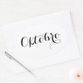 エスペラント月スタンプ – Oktobro （10月） 楕円形シール (封筒)