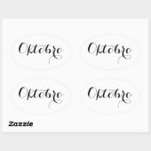 エスペラント月スタンプ – Oktobro （10月） 楕円形シール (シート)