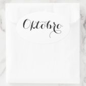 エスペラント月スタンプ – Oktobro （10月） 楕円形シール (バッグ)