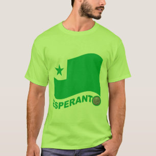 エスペラント波状旗+文字とザメンホフ， Tシャツ