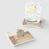 エスボルジンと彼女の祖父（女の子と祖父） ストーンコースター (横)