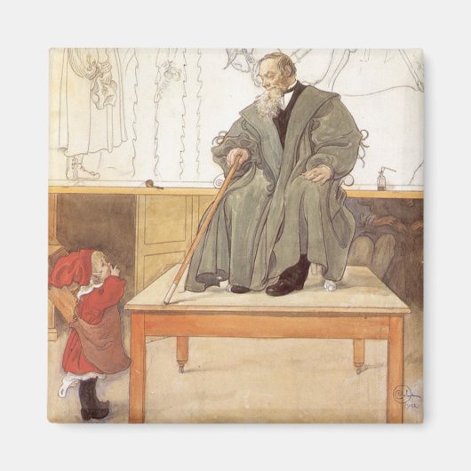 エスボルジンと彼女の祖父（女の子と祖父） マグネット (正面)