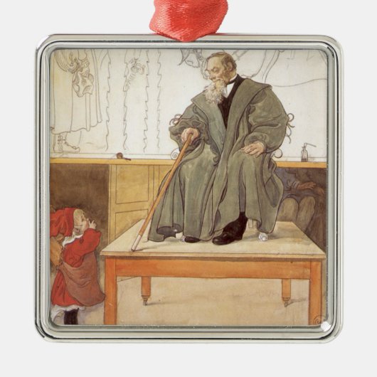 エスボルジンと彼女の祖父（女の子と祖父） メタルオーナメント (正面)