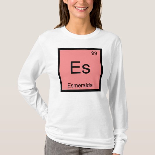 エスメラルダ名化学元素周期表 Tシャツ (正面)