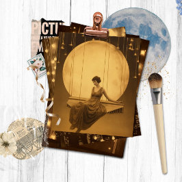 エスメレー紙ムーンガール、ヴィンテージ写真ジャズ ポストカード