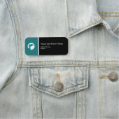 エスモダンテ実在ートティール（緑がかった色）（白い黒の名前のバッジ） 名札 (インサイチュ)