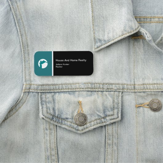 エスモダンテ実在ートティール（緑がかった色）（白い黒の名前のバッジ） 名札 (インサイチュ)
