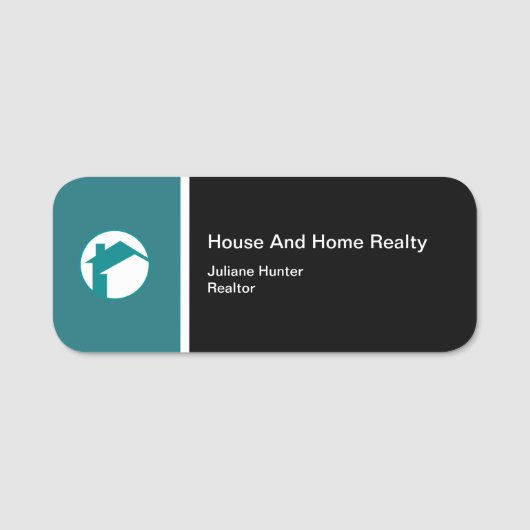 エスモダンテ実在ートティール（緑がかった色）（白い黒の名前のバッジ） 名札 (正面)