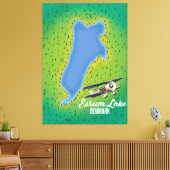 エスラムレイクデンマークの旅行マップ キャンバスプリント (インサイチュ (リビング))