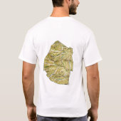 エスワティニの旗+地図+テキストTシャツ Tシャツ (裏面)