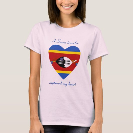 エスワティニ国旗 スウィートハート Tシャツ (正面)
