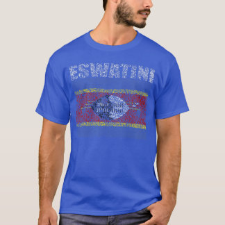 エスワティニ国旗 メンズのお土産ギフト Tシャツ