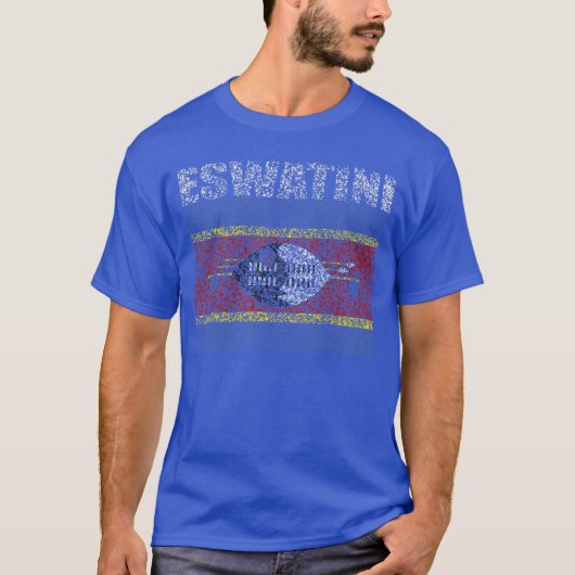 エスワティニ国旗 メンズのお土産ギフト Tシャツ (正面)