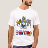 エスワティーニ国旗と紋章の愛国心 Tシャツ (正面)