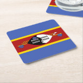 エスワティーニ国旗 スクエアペーパーコースター (アングル)