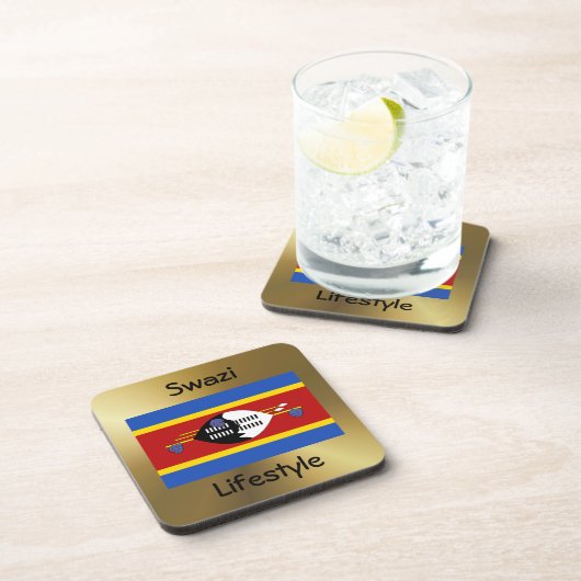 エスワティーニ国旗+文字コースター コースター (右側)