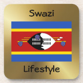 エスワティーニ国旗+文字コースター コースター (正面)