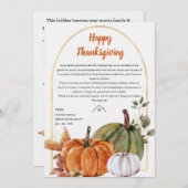 エス実在テート不動産仲介業者感謝祭レシピバイポップ・アートのザ シーズンカード (正面/裏面)