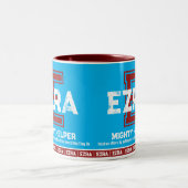 エズラの名前スポーツEモノグラムブルーマルーンを意味 ツートーンマグカップ (中央)