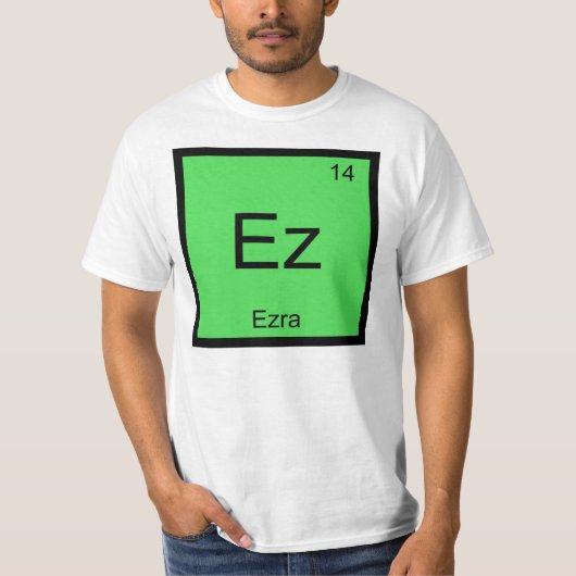 エズラ 名前 化学 元素 周期表 Tシャツ (正面)