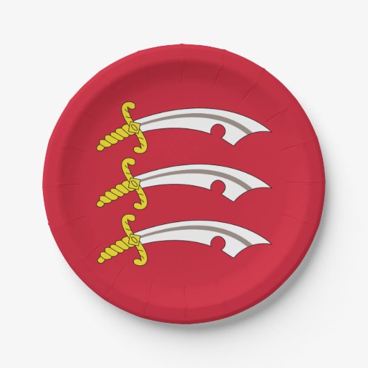 エセックス国旗の紙プレート ペーパープレート (正面)