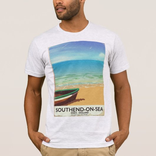 エセックス州サウスエンド=オン=シー ヴィンテージ旅行ポスター Tシャツ (正面)
