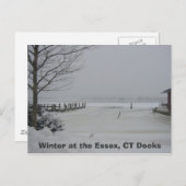 エセックス波止場、冬のエセックス、CT波止場 ポストカード (正面/裏面)