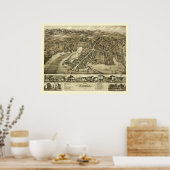 エセックス, CTパノラママップ – 1881 ポスター (キッチン)