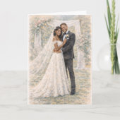 エゼキエル書25章17節にインスパイアされた楽しい結婚式の祈り カード (正面)