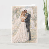 エゼキエル書25章17節にインスパイアされた楽しい結婚式の祈り カード (正面)