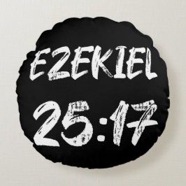 エゼキエル書 25章 17節 グランジテイポグラフィー 聖句ラベル ラウンドクッション