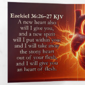 エゼキエル書 36:26-27 KJV トラクト - 石の心から肉の心へ 三つ折りカード (内部最初)