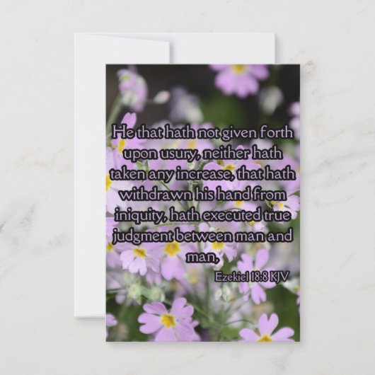 エゼキエル18:8 KJV聖書の詩の詩的な挨拶 カード (正面)