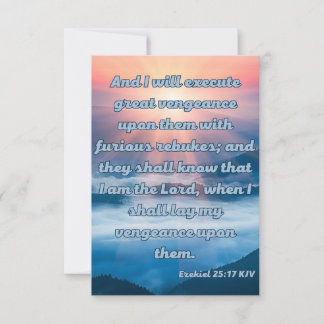 エゼキエル25:17 KJVバイブル聖句Pic Greeting Card カード