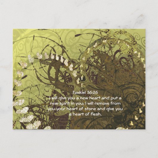 エゼキエル36:26は与え新しいハートを入れて ポストカード (正面)