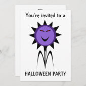 エゾウフラワーかわいいゴシックハローウィンパーティカスタマイズ 招待状 (正面/裏面)