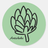 エゾギリギリギリギリギリの花をアーティチョーク野菜 ラウンドシール (正面)