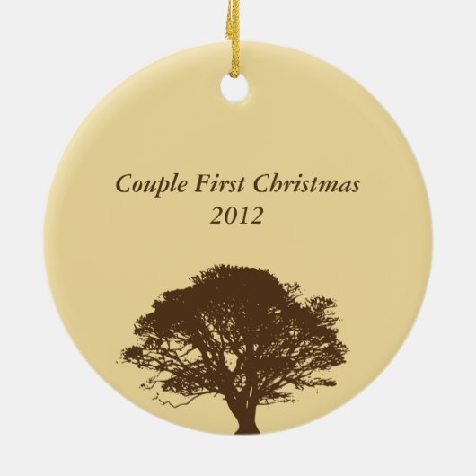 エターナルオークツリー気持ちイエローホリディキープサケ セラミックオーナメント (裏面)