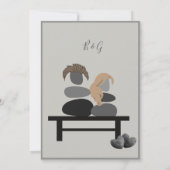 エターナルストーン カップル ボホ ウェディング セーフ ザ デート 招待状 (裏面)