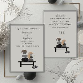 エターナルストーン カップル ボホ ウェディング 招待状