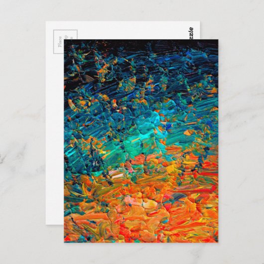 エターナルタイド2オレンジターコイズブルーブラグラデーションック ポストカード (正面/裏面)