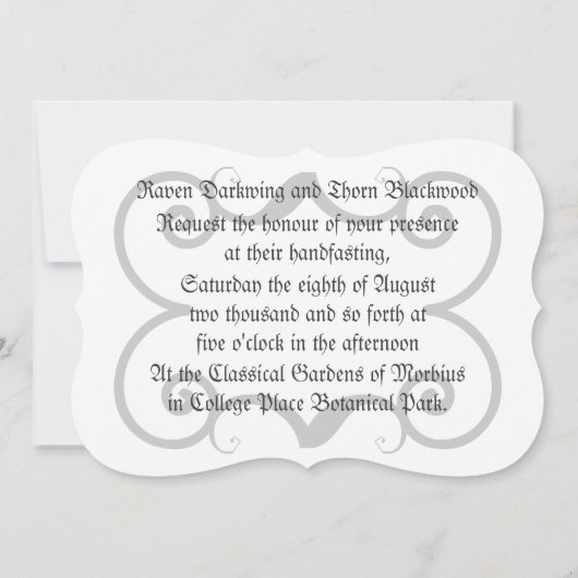 エターナルハンダファスティ結婚ング/ズ星形五角形スイート 招待状 (裏面)