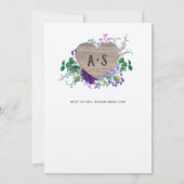 エターナルハート結婚ズパープルブルーフローラクラフト 招待状 (裏面)