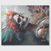 エターナルプリンセスウォリアー先住民アメリカンスカル ラッピングペーパー (フラット)