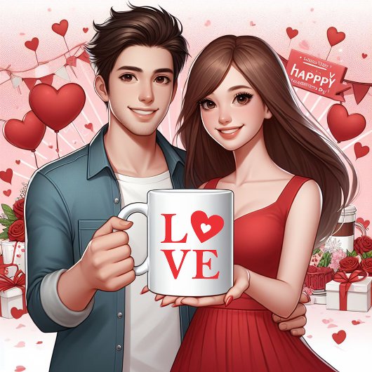 エターナルラブタイポグラフィ コーヒーマグカップ