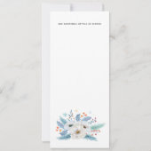 エターナルラブ ホワイトフラワー ブルーリーフ ウェディング メニュー 招待状 (裏面)