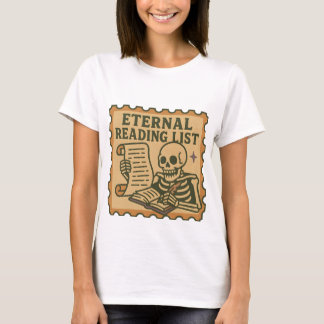 エターナル・リーディング・リストTシャツ – ゴシックスケルトン Tシャツ